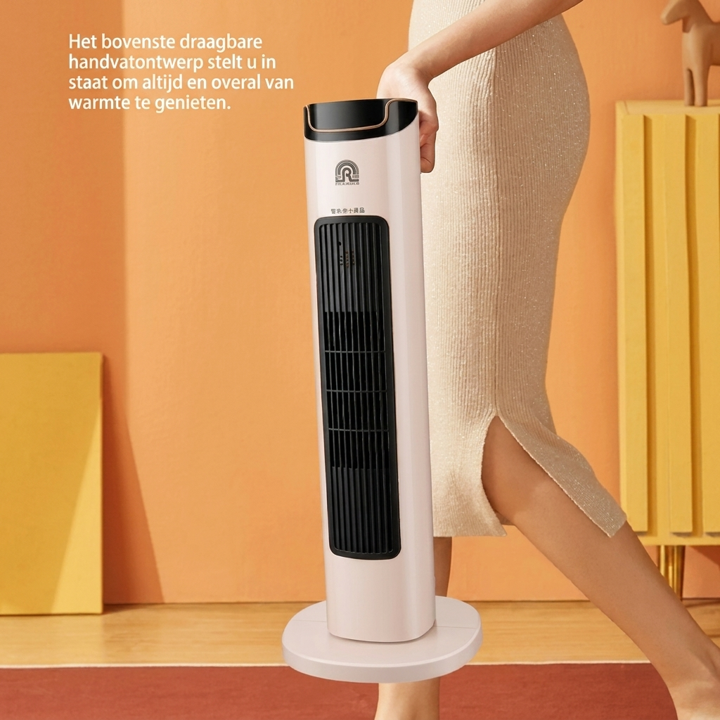 Compacte draagbare verticale elektrische verwarming en ventilator; direct warmte voor huis en kantoor.