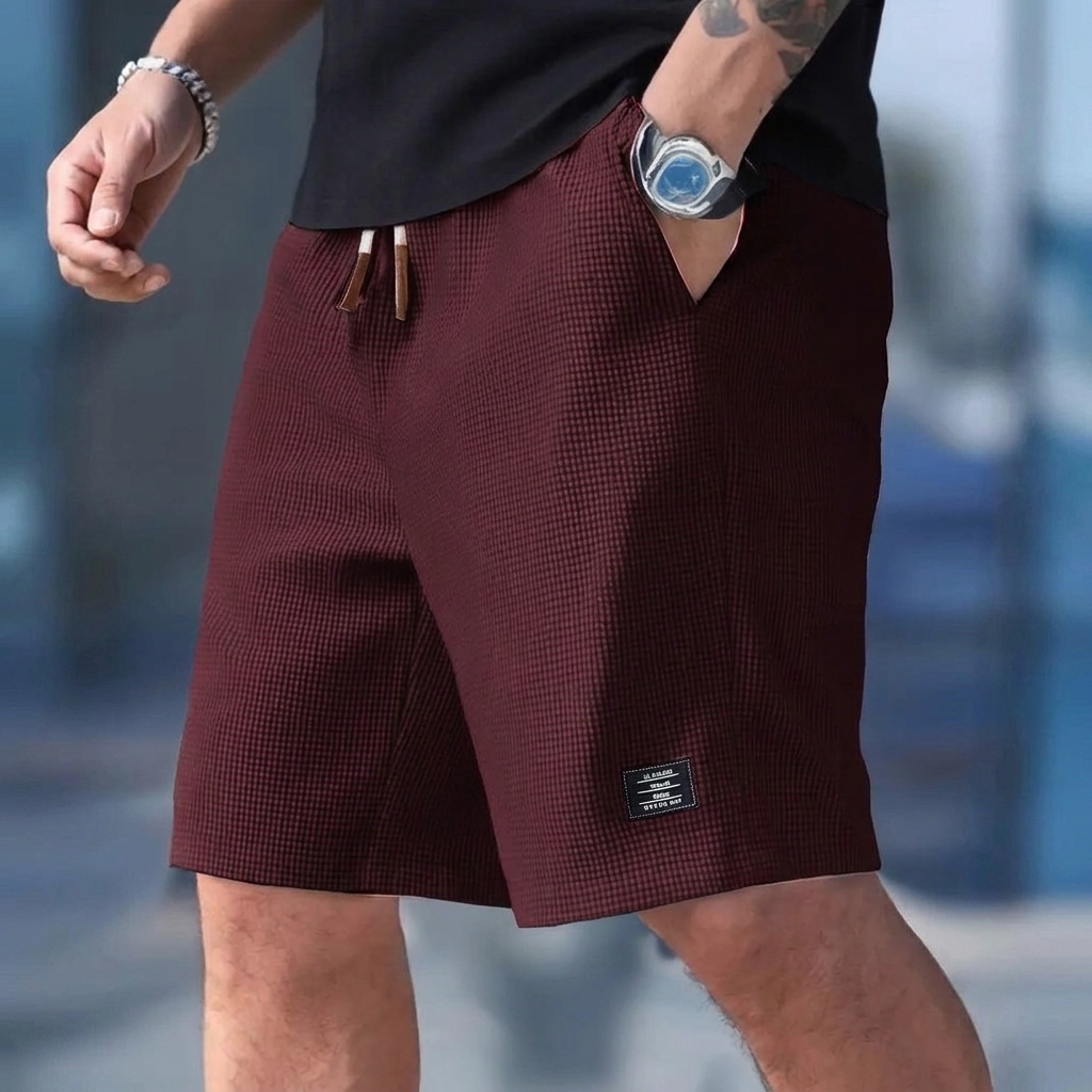 Heren casual zomershorts, een comfortabele korte broek met verstelbaar trekkoord en zakken.
