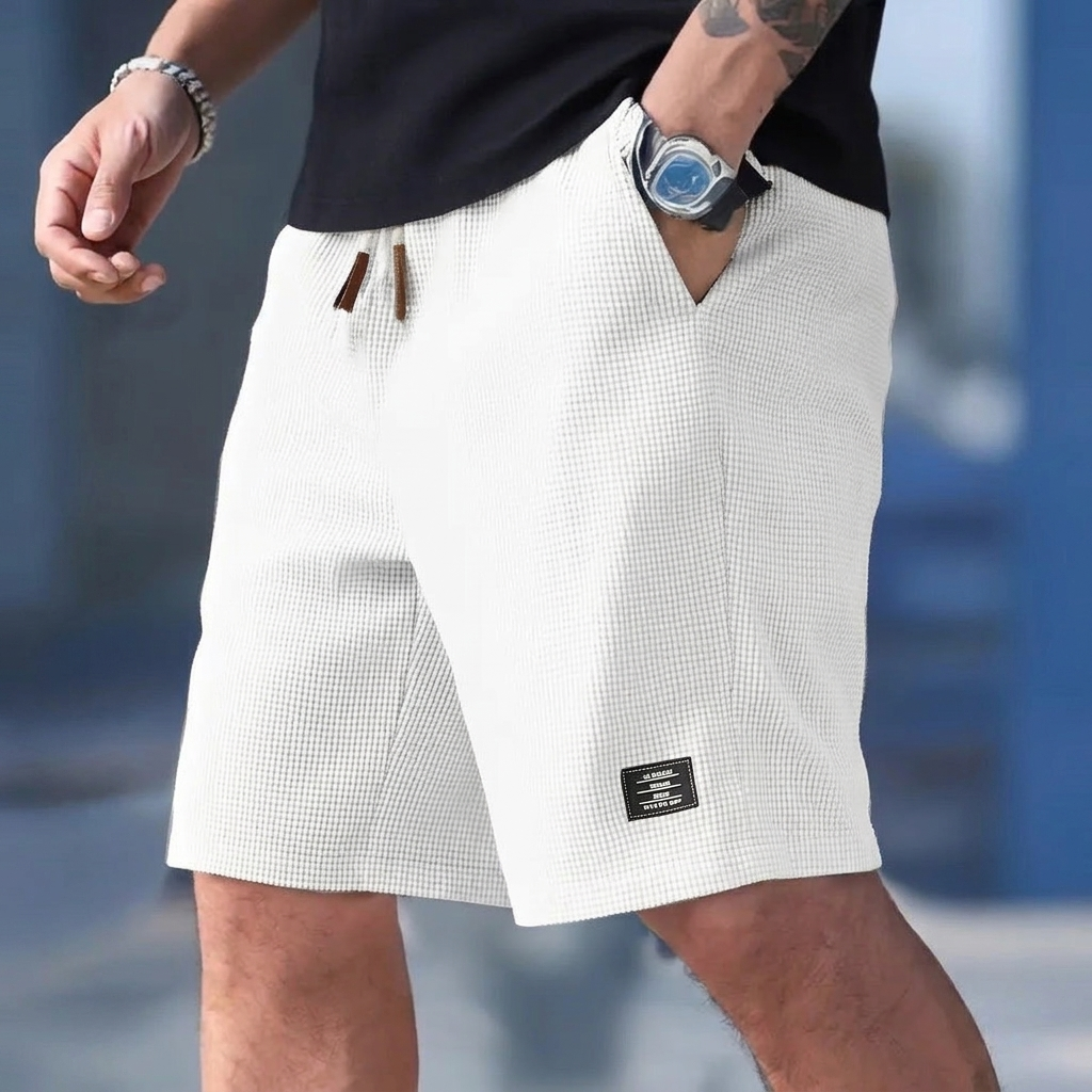 Duurzame heren zomershorts met trekkoord, comfortabele vrijetijdskleding voor sport en dagelijks.