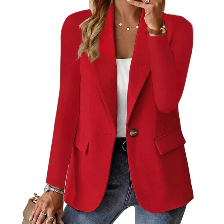 Tijdloze dames revers blazer met lange mouwen, voegt elegantie toe aan elke vrouwen outfit.