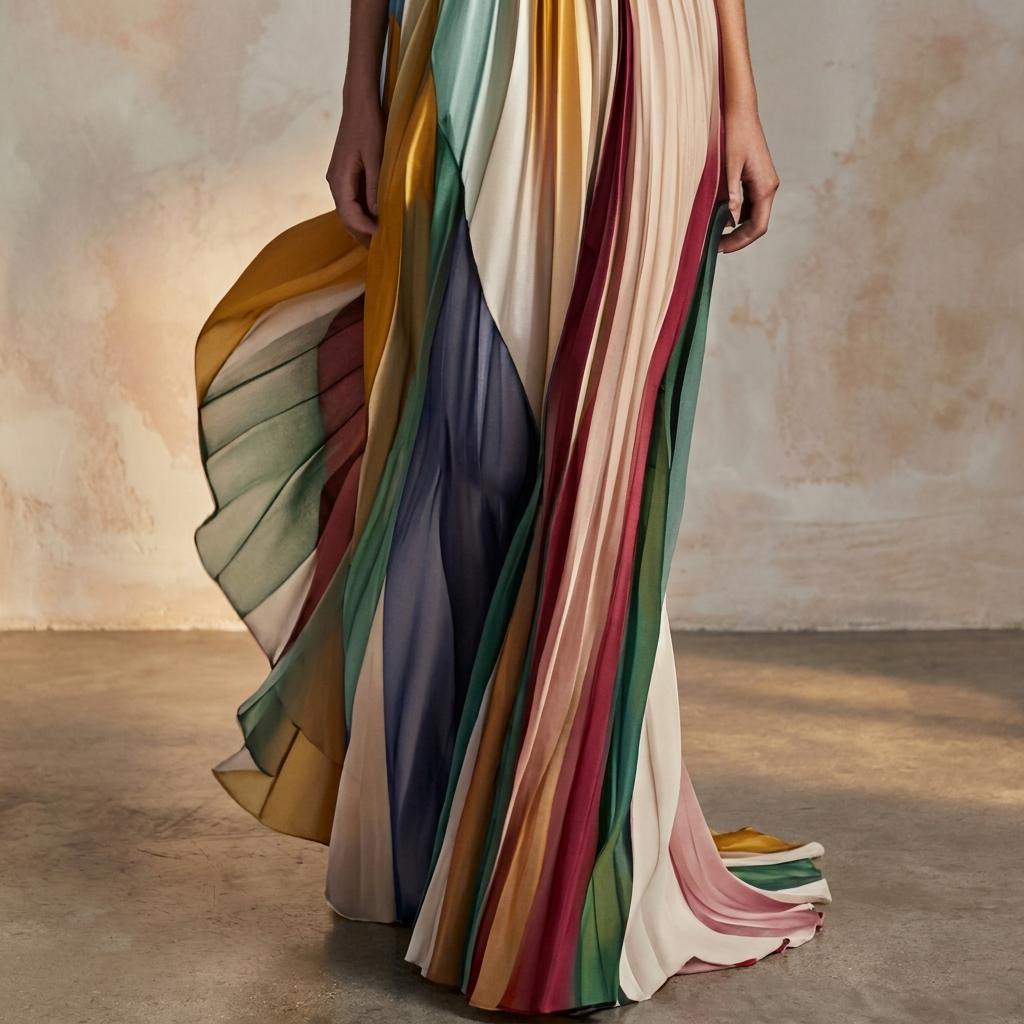 Stijlvolle dames maxi-jurk (CJ26) met levendige trendy print, chique bandeauhals en verleidelijke open rug.