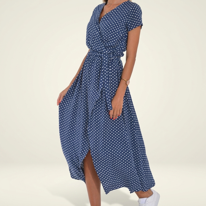 Trendy geprinte dames strandjurk (CJ26) voor zomerse dagen. Luchtig en elegant voor vakantie of strand.