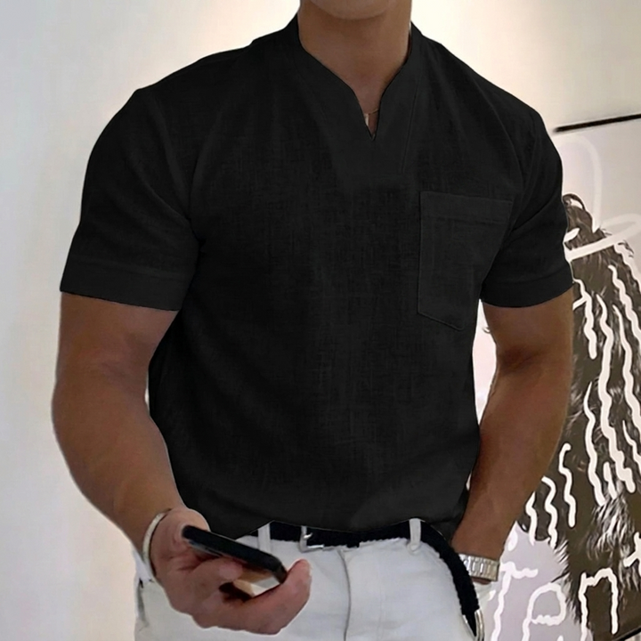 Stijlvol heren T-shirt (CJ26) met korte mouwen en praktische borstzak, perfect voor een casual zomerlook.