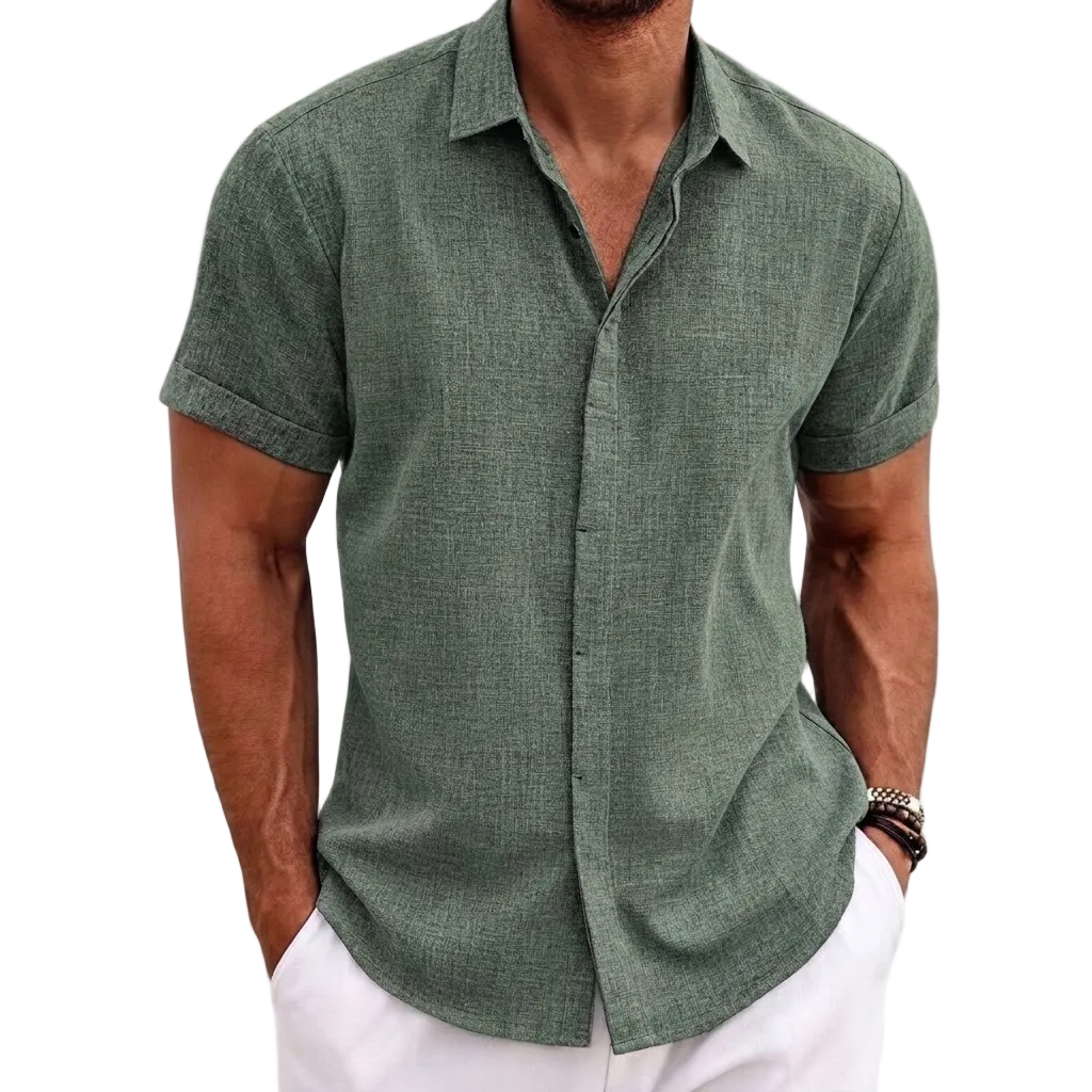 Ontspannen heren t-shirt CJ26 met korte mouwen en losse pasvorm, perfect voor een dagje strand of vakantie.