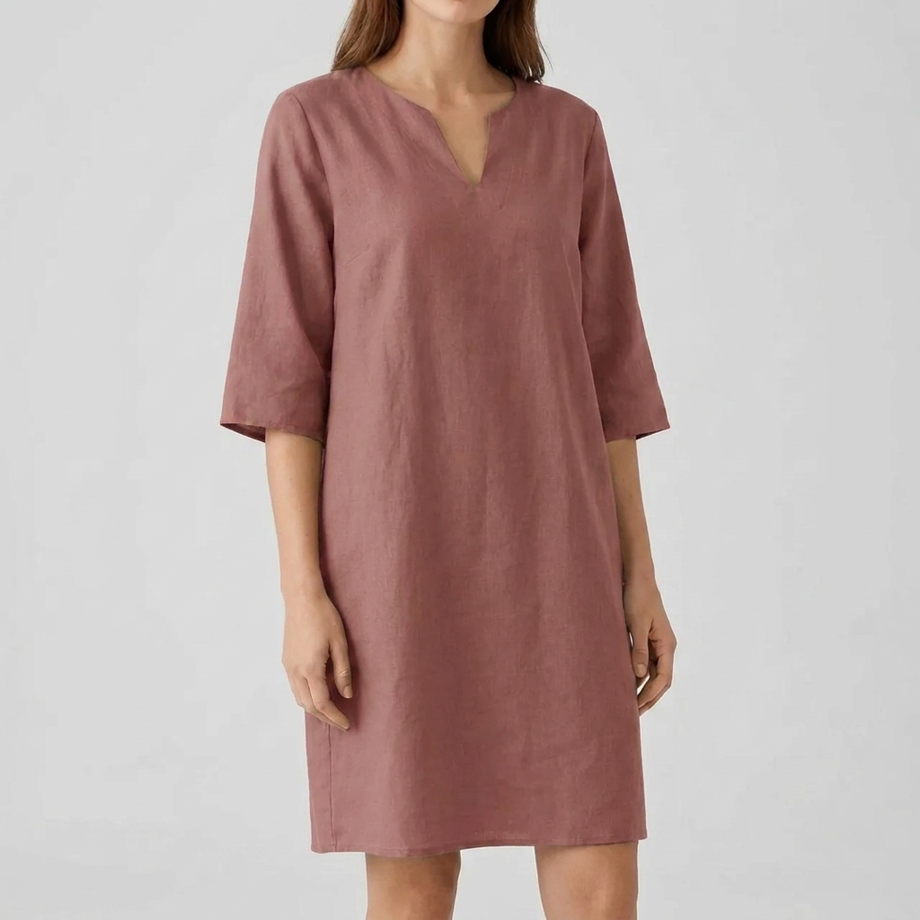 Retro midi-jurk voor vrouwen, casual en toch elegant. Deze vintage damesjurk heeft korte mouwen en een tijdloze stijl.