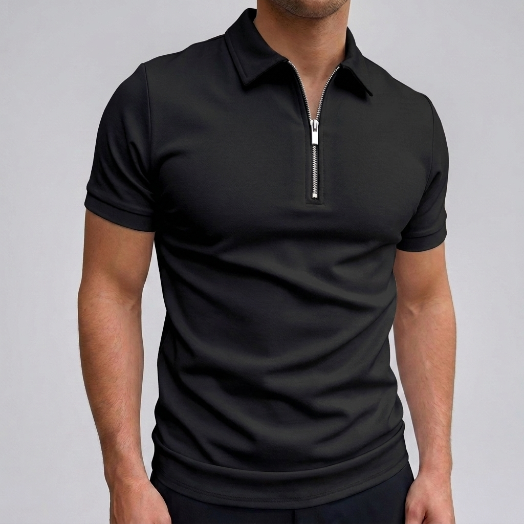 Modieuze heren polo met korte mouwen, comfortabel voor casual gelegenheden en zomerse vrije tijd.