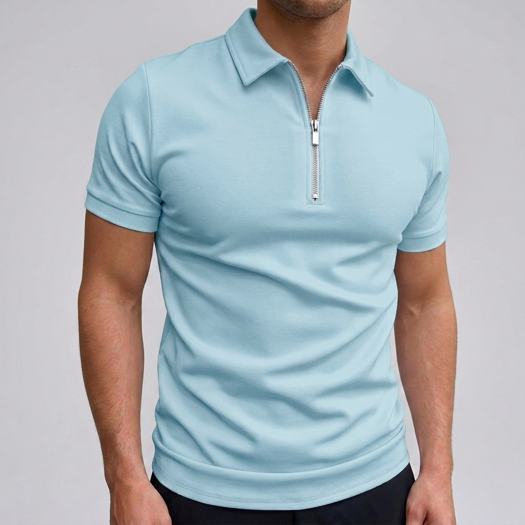 Effen heren poloshirt, korte mouwen, comfortabel en stijlvol voor elke dag. Zomerse mode voor mannen.