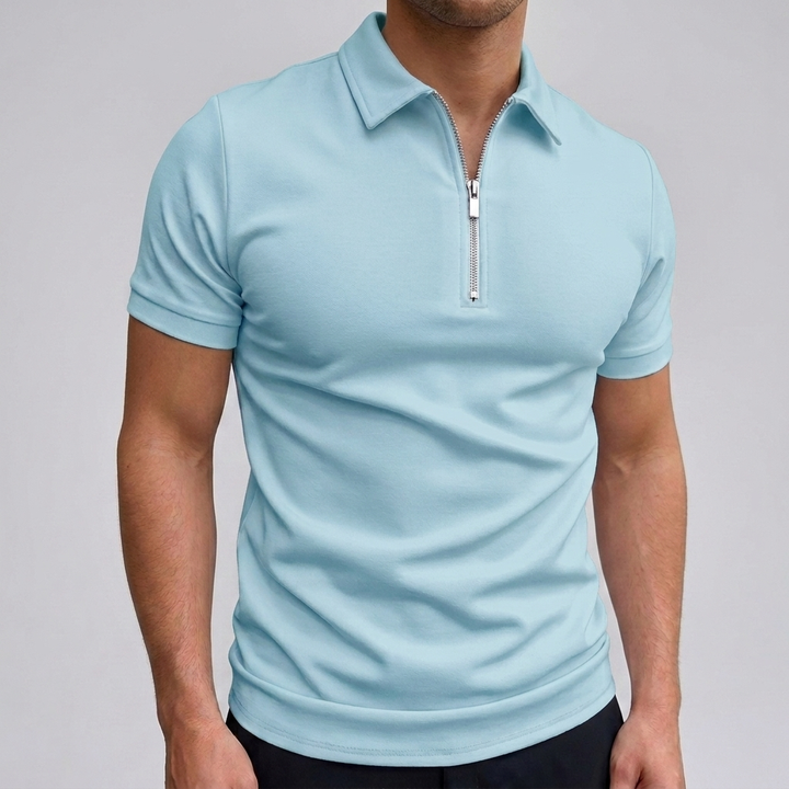 Effen heren poloshirt, korte mouwen, comfortabel en stijlvol voor elke dag. Zomerse mode voor mannen.