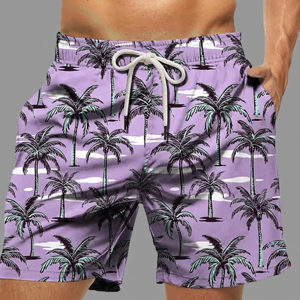 Achteraanzicht heren zomershort CJ26, met praktische zakken. Comfortabele en veelzijdige strandbroek.