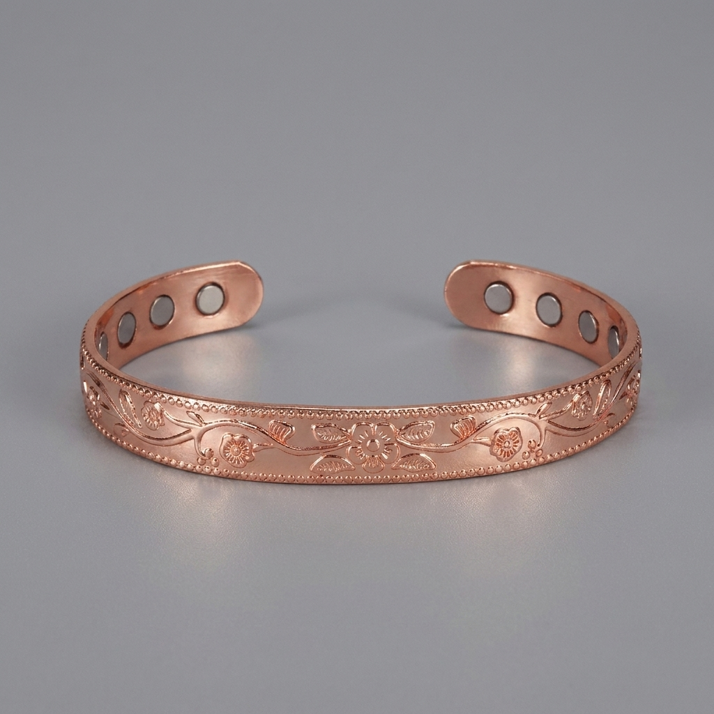 Deze stijlvolle unisex magnetische therapie armband combineert modern design met functionele magneten voor comfort.