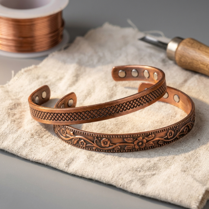 Glanzende zilveren unisex magnetisch therapie armband CJ26. Een elegant en comfortabel sieraad met therapeutische werking.