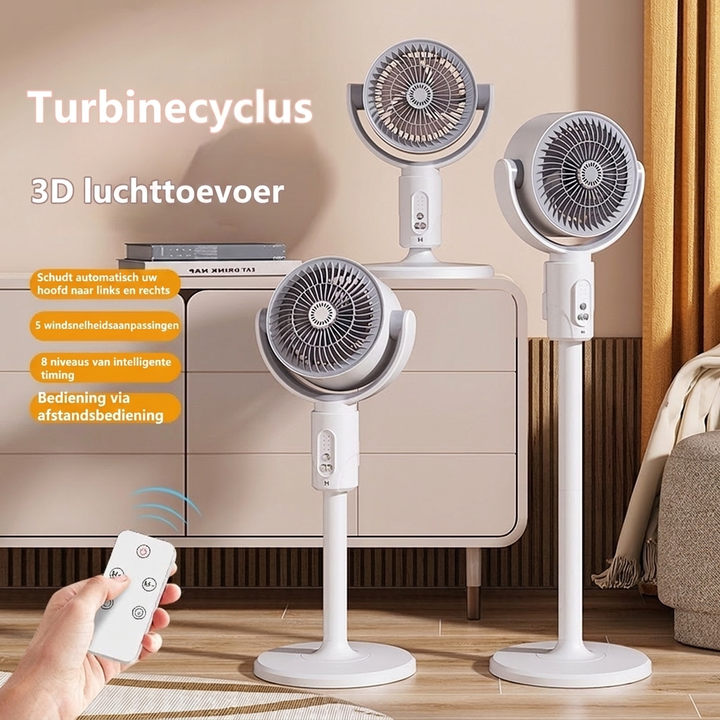 Luchtcirculatieventilator CJ26, stil en energiezuinig. Met 3D-oscillatie en handige afstandsbediening voor optimaal binnenklimaat.
