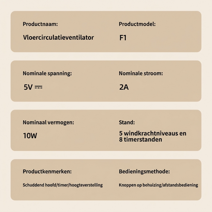 Moderne stille ventilator CJ26 met 3D-oscillatie en afstandsbediening. Perfect voor verkoeling en een fris binnenklimaat.