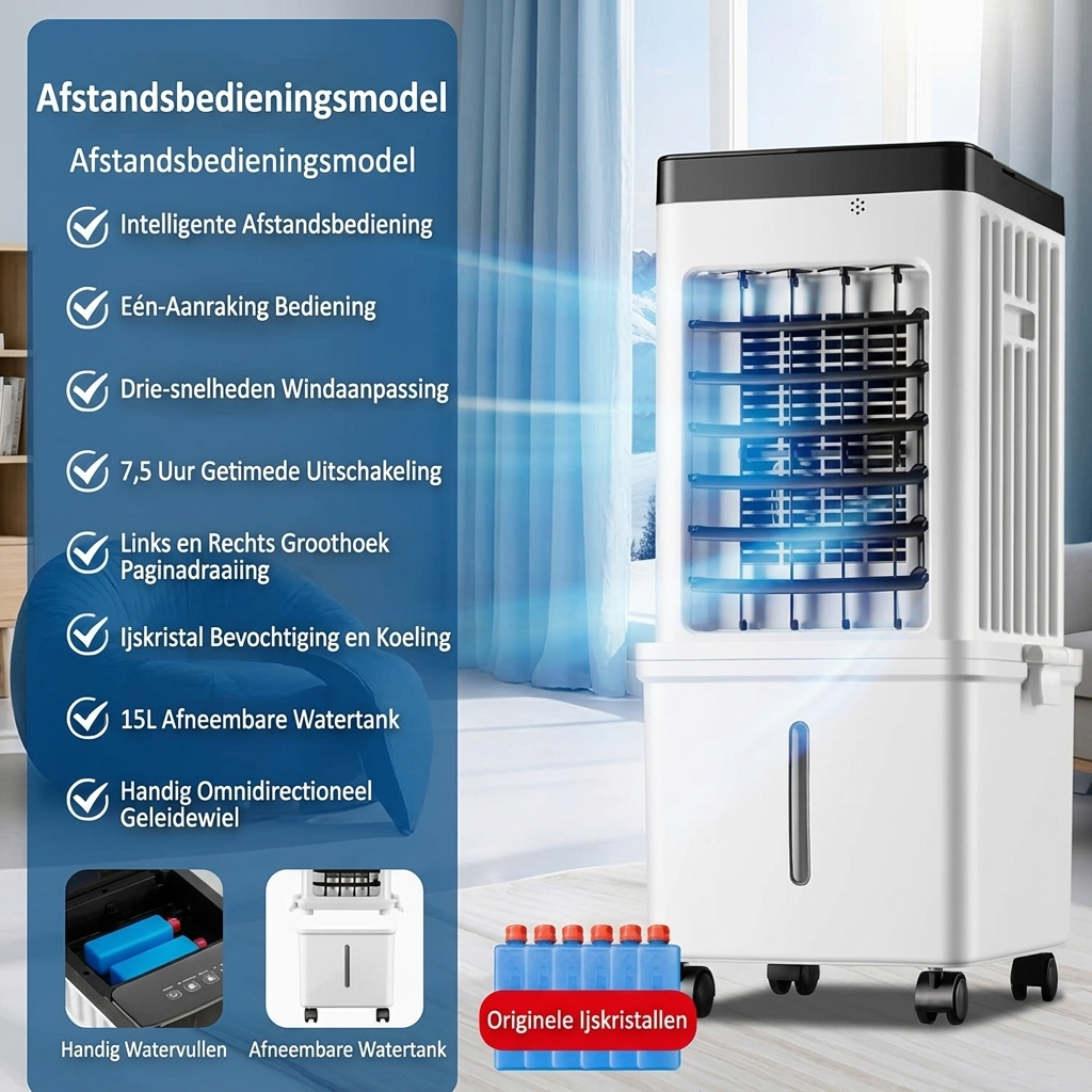 Compacte mini ventilator CJ26 met oscillatiefunctie, ideaal voor persoonlijke verkoeling op elk bureau of tijdens reizen.
