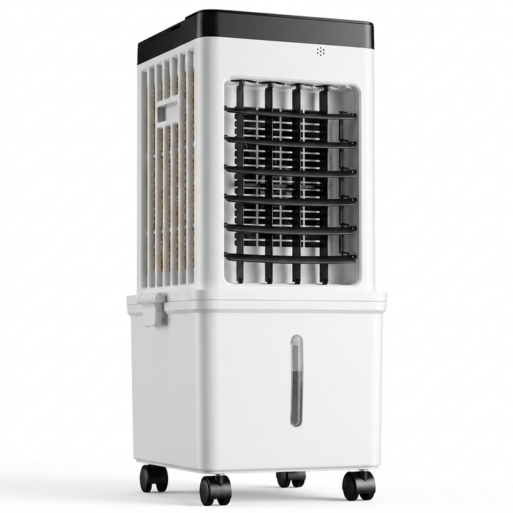 Stijlvolle CJ26 draagbare bureauventilator, oscillerend voor efficiënte luchtstroom en comfortabele verkoeling.
