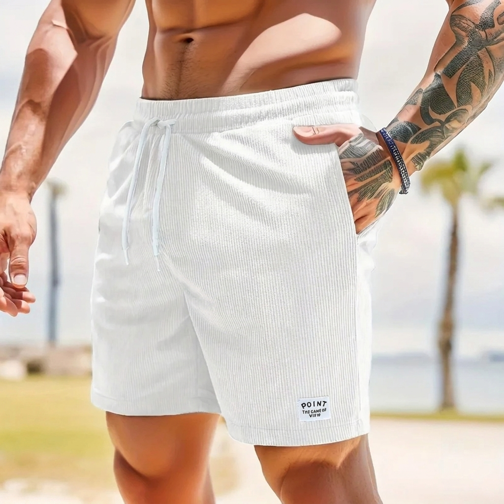 Trendy casual herenbroek (shorts) met vintage look en rechte pasvorm voor de zomer.