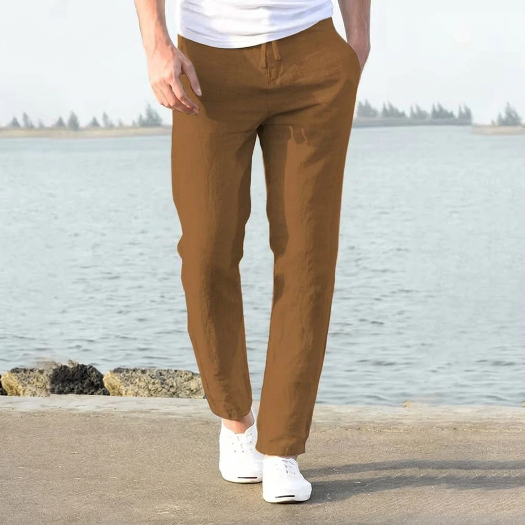 Veelzijdige herenbroek CJ26 in casual stijl, met trekkoord en rechte pijp. Comfortabel en modieus.