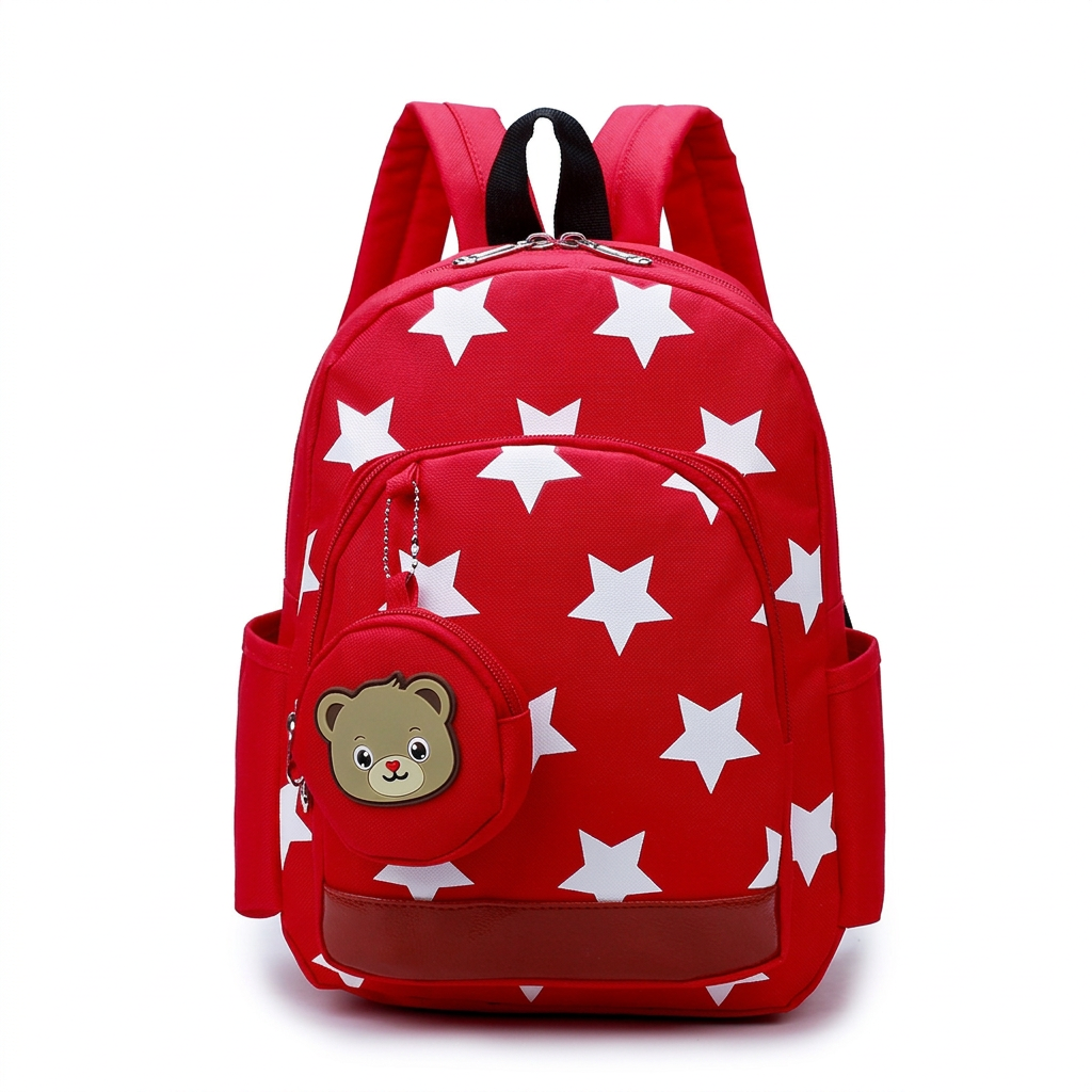Speelse kleuterrugzak met 3D berenmotief en verstelbare banden, een leuke en praktische accessoire voor kinderen.