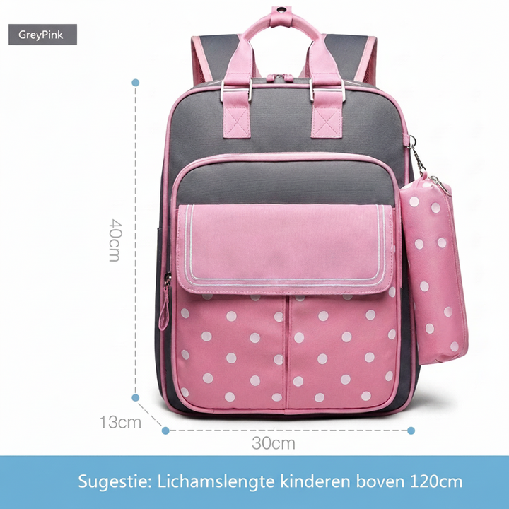 Praktische kinderrugzak voor school, reizen of dagjes uit, met een vrolijk en aantrekkelijk ontwerp.