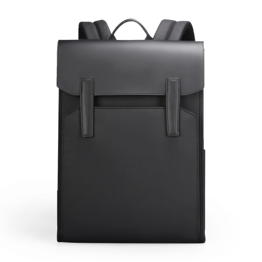 Multifunctionele zwarte heren computerrugzak, ideaal voor pendelen en dagelijks gebruik, met laptopvak.