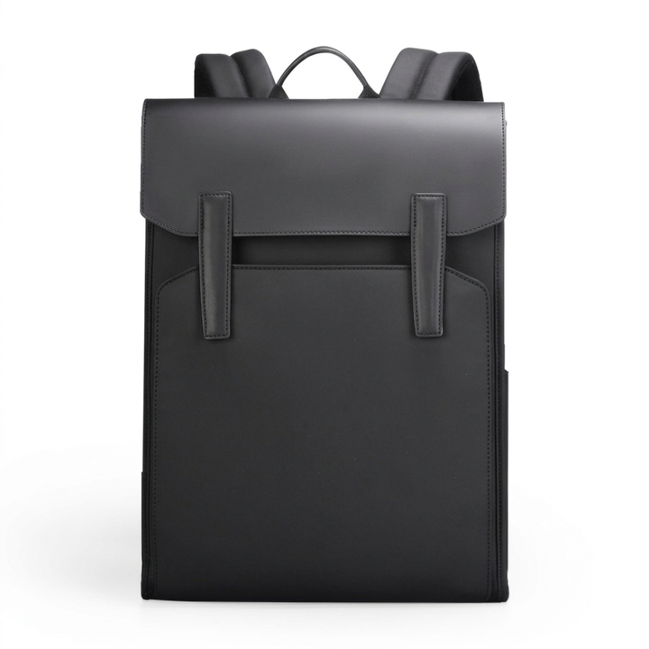 Multifunctionele zwarte heren computerrugzak, ideaal voor pendelen en dagelijks gebruik, met laptopvak.