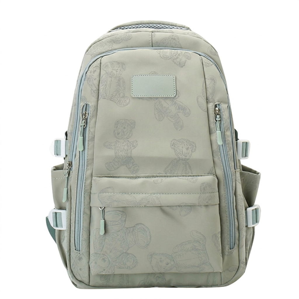 Moderne casual rugzak met ritssluiting, gemaakt van stevig canvas, geschikt voor heren en dames.