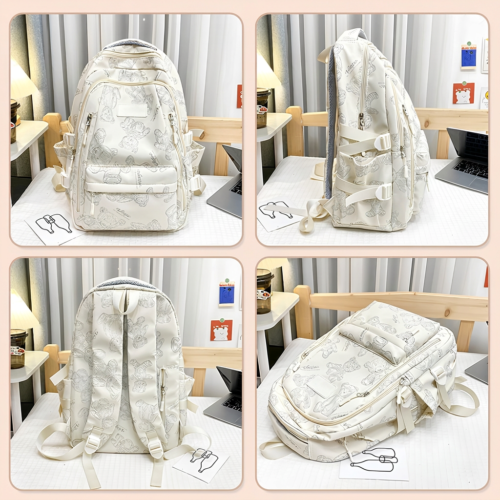 Unisex laptop rugzak van canvas, stijlvol en functioneel, perfect voor kantoor en woon-werkverkeer.