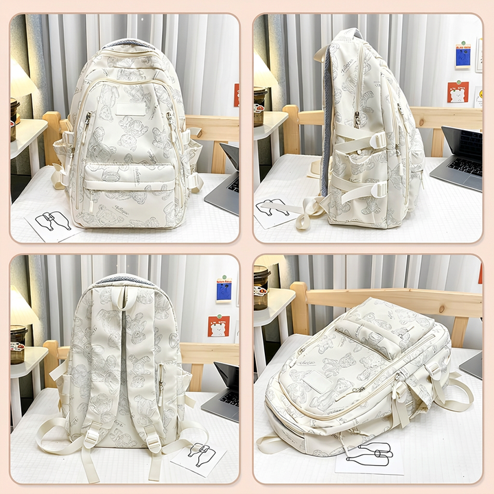 Unisex laptop rugzak van canvas, stijlvol en functioneel, perfect voor kantoor en woon-werkverkeer.