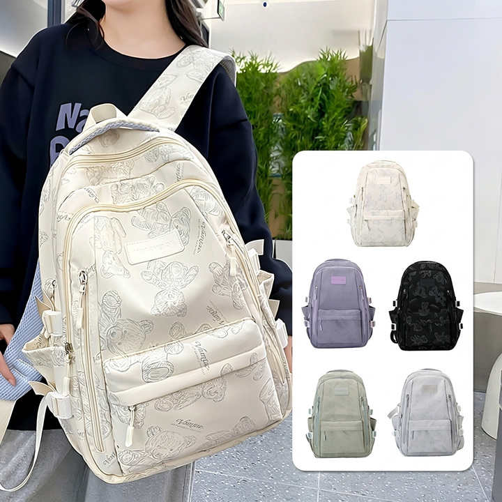 Lichtgewicht unisex reisrugzak van canvas, casual en trendy, ideaal voor avontuurlijke uitstapjes.