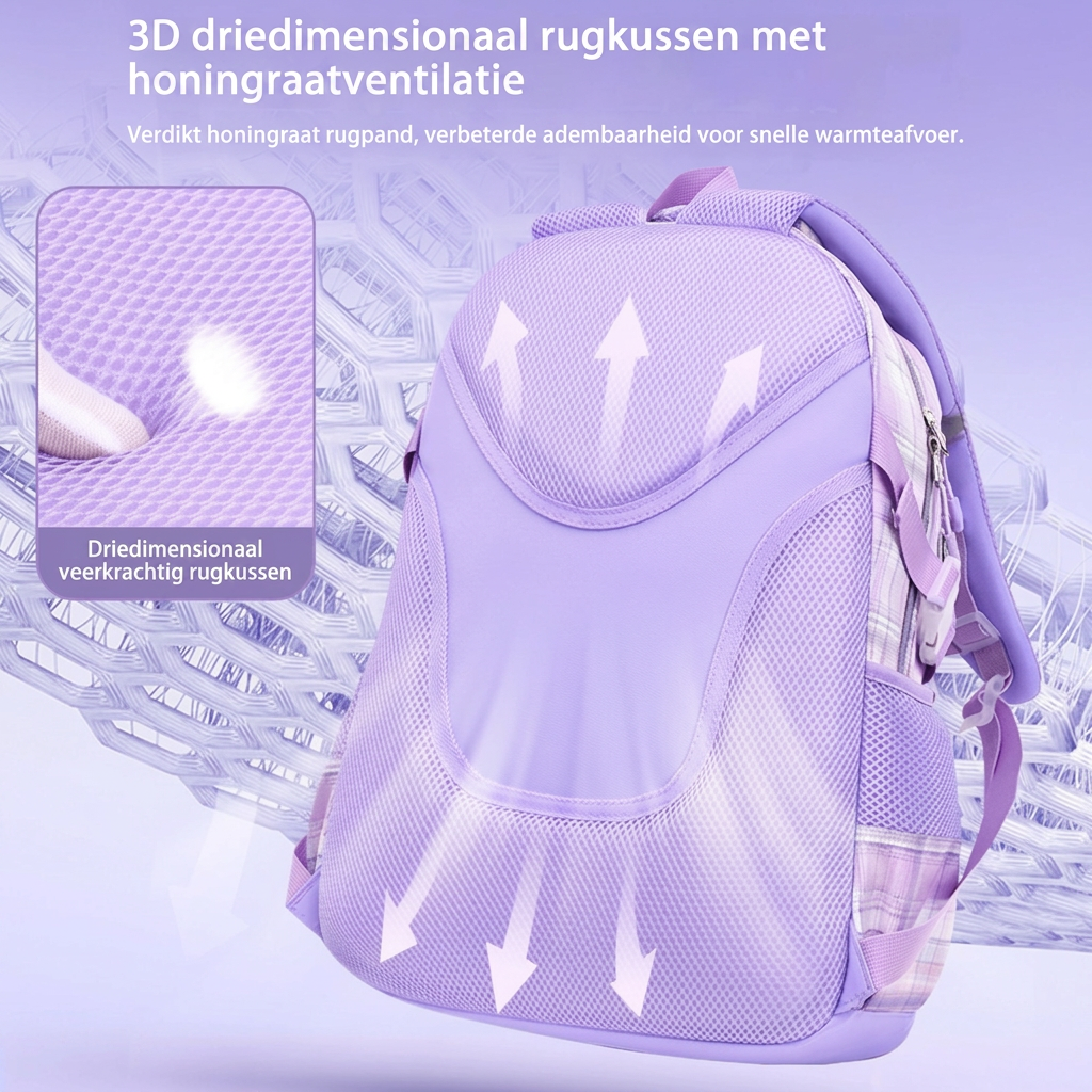 Praktische schoolrugzak voor kinderen, geschikt voor basisschool & middelbare school, met voldoende opbergvakken.