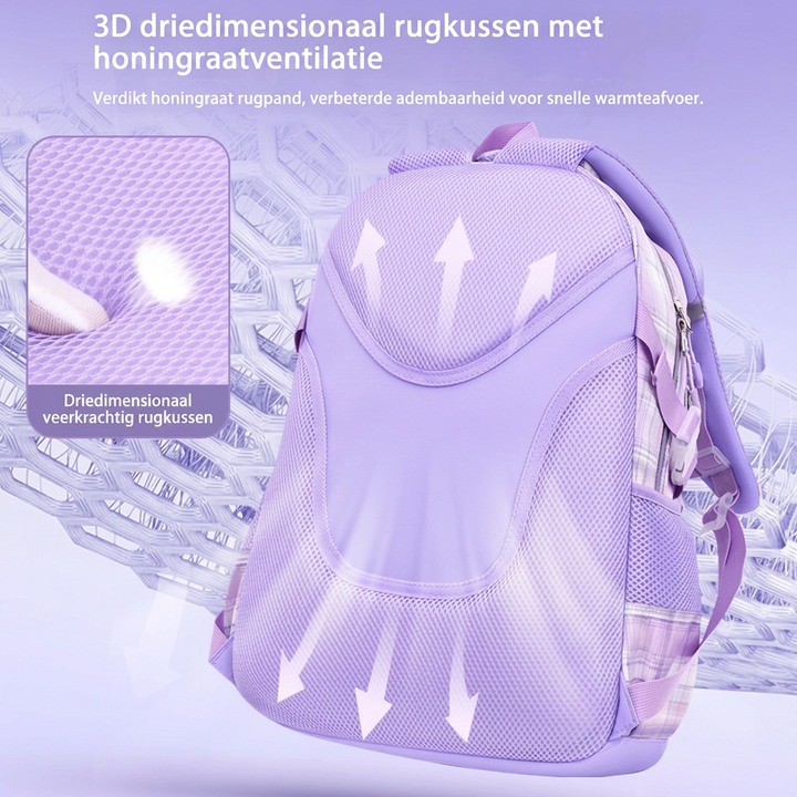 Praktische schoolrugzak voor kinderen, geschikt voor basisschool & middelbare school, met voldoende opbergvakken.