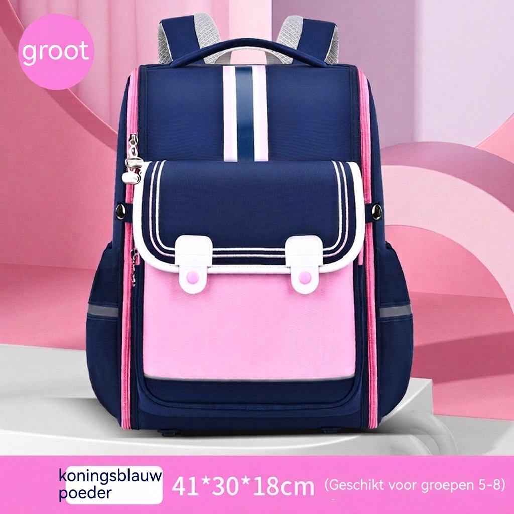 Schoolrugzak met ergonomische rugsteun voor meisjes, ruim en lichtgewicht, perfect voor boeken.