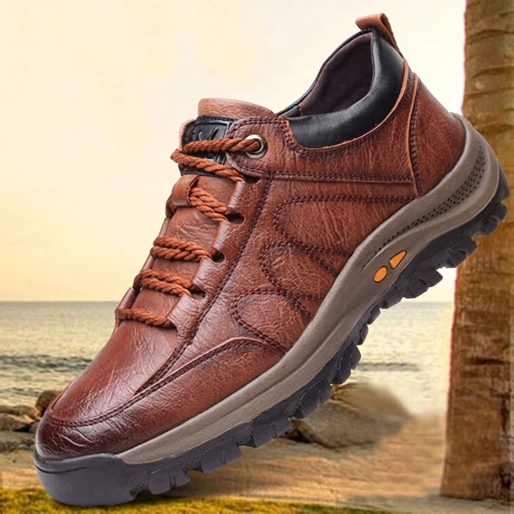 Veelzijdige heren casual schoenen, comfortabel voor wandelen en outdoor activiteiten in de herfst.