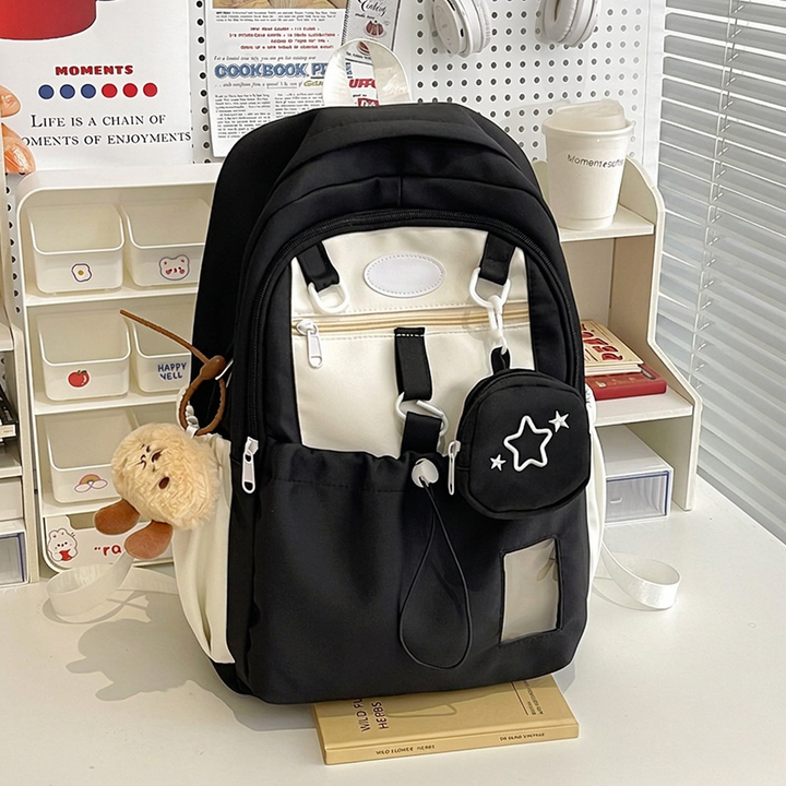 Schattige meisjes schoolrugzak in trendy Koreaanse stijl, perfect voor studenten en dagelijks gebruik.