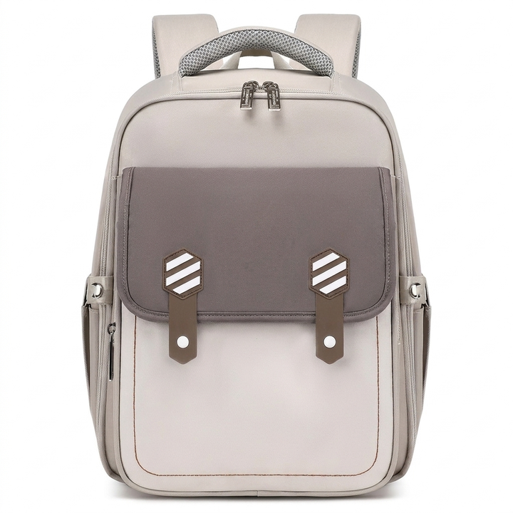 Rugaanzicht van de kinder schoolrugzak, met ademende ergonomische rugsteun en gewatteerde schouderbanden voor comfort.