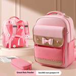 Rock roze grote schooltas met etui