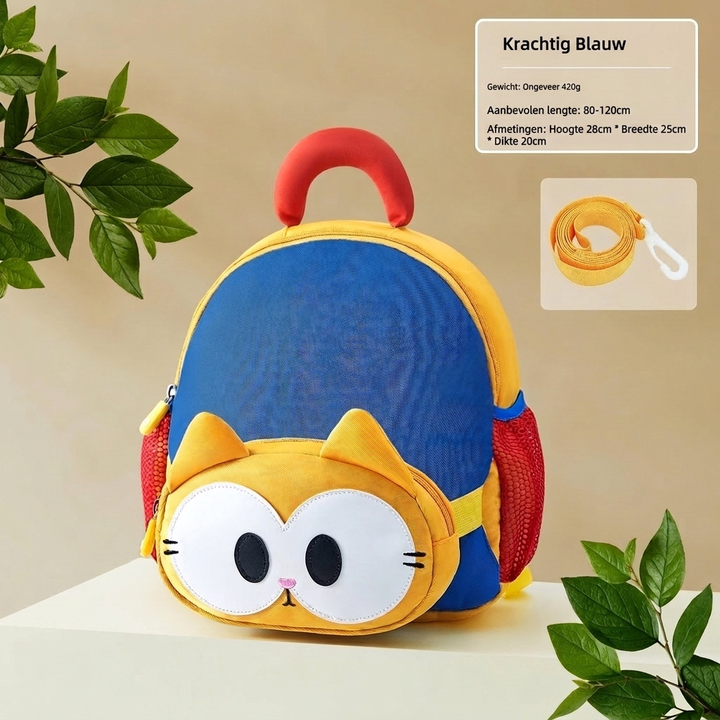 Compacte kinderrugzak voor meisjes met vrolijke cartoonprint, ideaal voor kleuters. Perfecte schooltas.