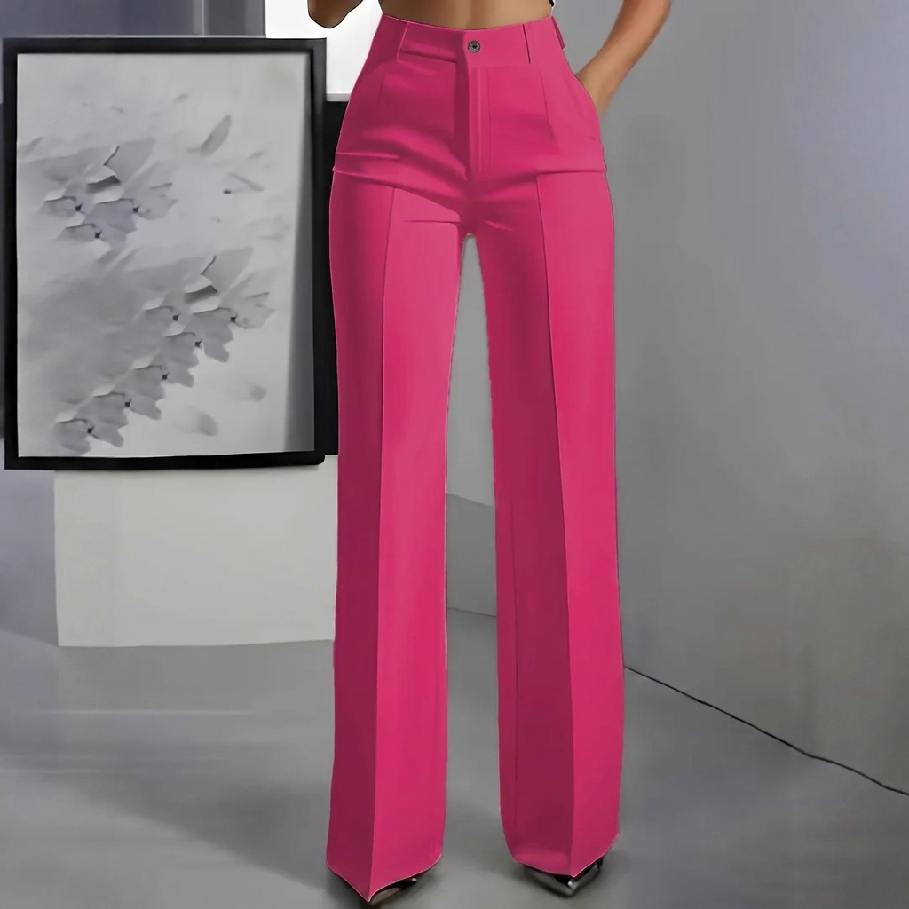 Chique dames pantalon, een must-have hogetaillebroek met rechte pijpen voor een verfijnde stijl.