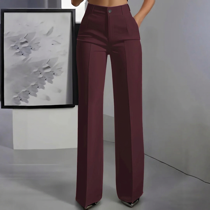 Veelzijdige dames pantalon, geschikt voor zowel zakelijke als smartcasual gelegenheden, chic.