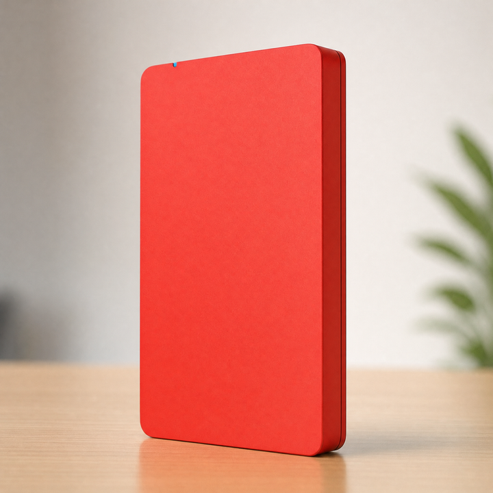 Compacte, draagbare externe SSD, perfect voor snelle dataopslag onderweg. Een essentieel computeraccessoire.