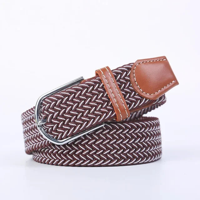 Groene flexibele unisex riem, elastisch imitatieleer, voor een casual chic uitstraling.