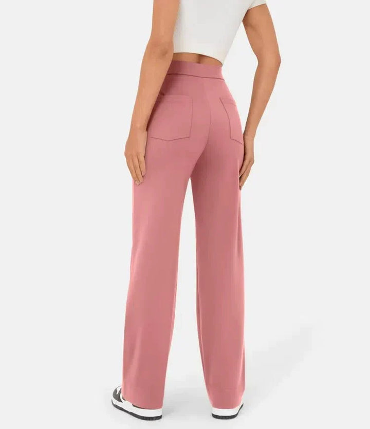 Zomermode: lichte casual damesbroek, hoge taille, rechte pijpen voor ultiem comfort.