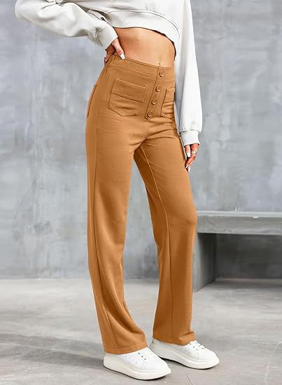 Dames mode: stijlvolle hoge taille broek, rechte pijpen, geschikt voor elke gelegenheid.