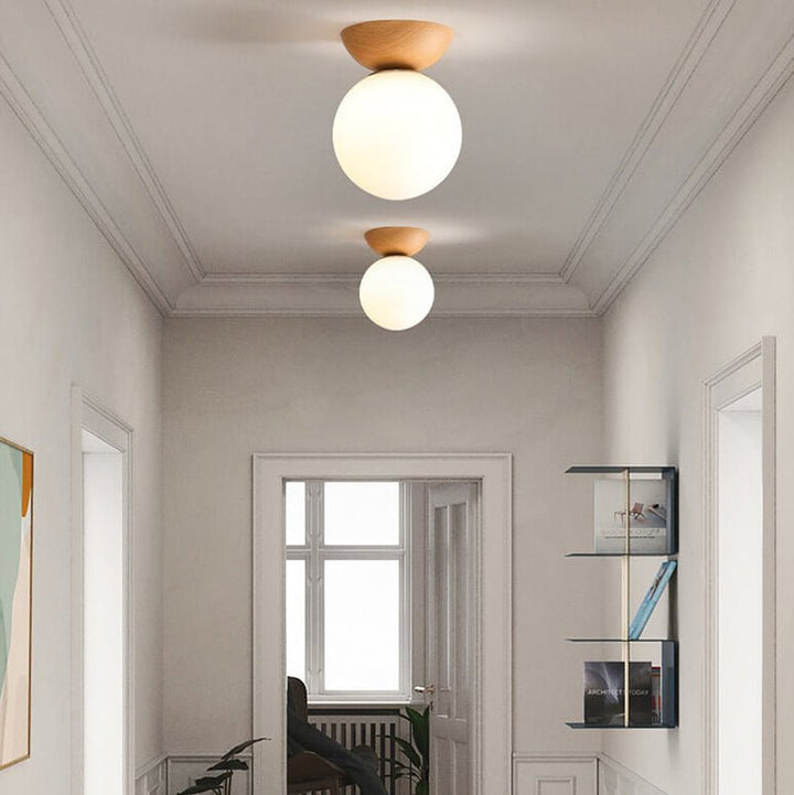 Decoratieve Hikari plafondlamp, minimalistisch design, LED verlichting voor modern wonen.