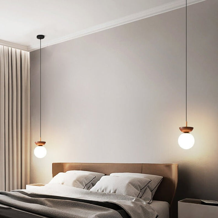 Houten Hikari plafondlamp met geïntegreerde LED, stijlvol en energiezuinig voor thuis.