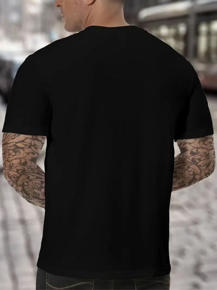 Zomerse heren basic T-shirt met opstaande kraag, comfortabele lentemode.