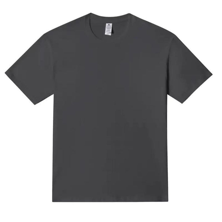 Casual heren zomermode T-shirt met hoge hals, voor een relaxte en moderne uitstraling.