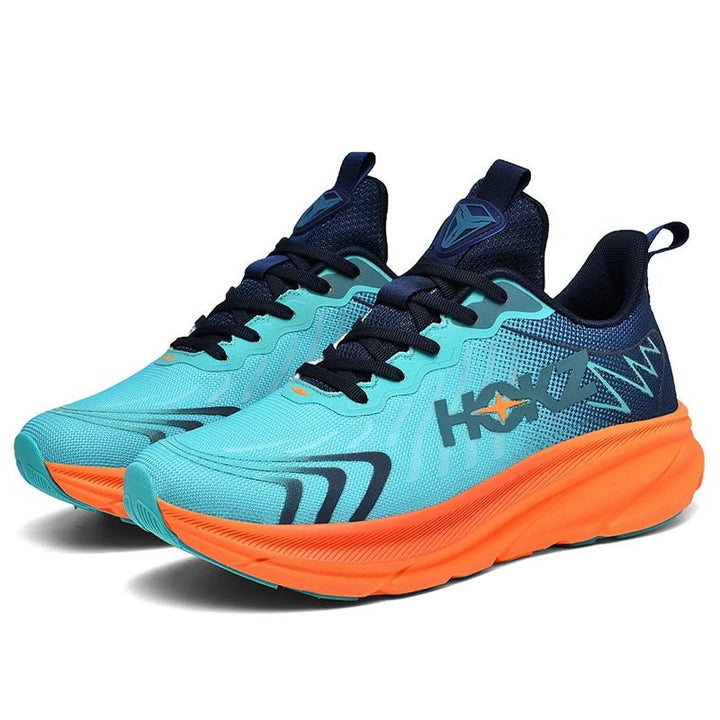 Ademende unisex hardloopschoenen met mesh-materiaal en schokabsorberende demping voor superieur comfort.