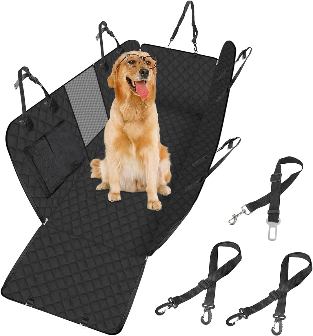 Robuuste autodeken voor honden, waterdicht en universeel. Biedt bescherming aan de achterbank en veiligheid voor uw huisdier.