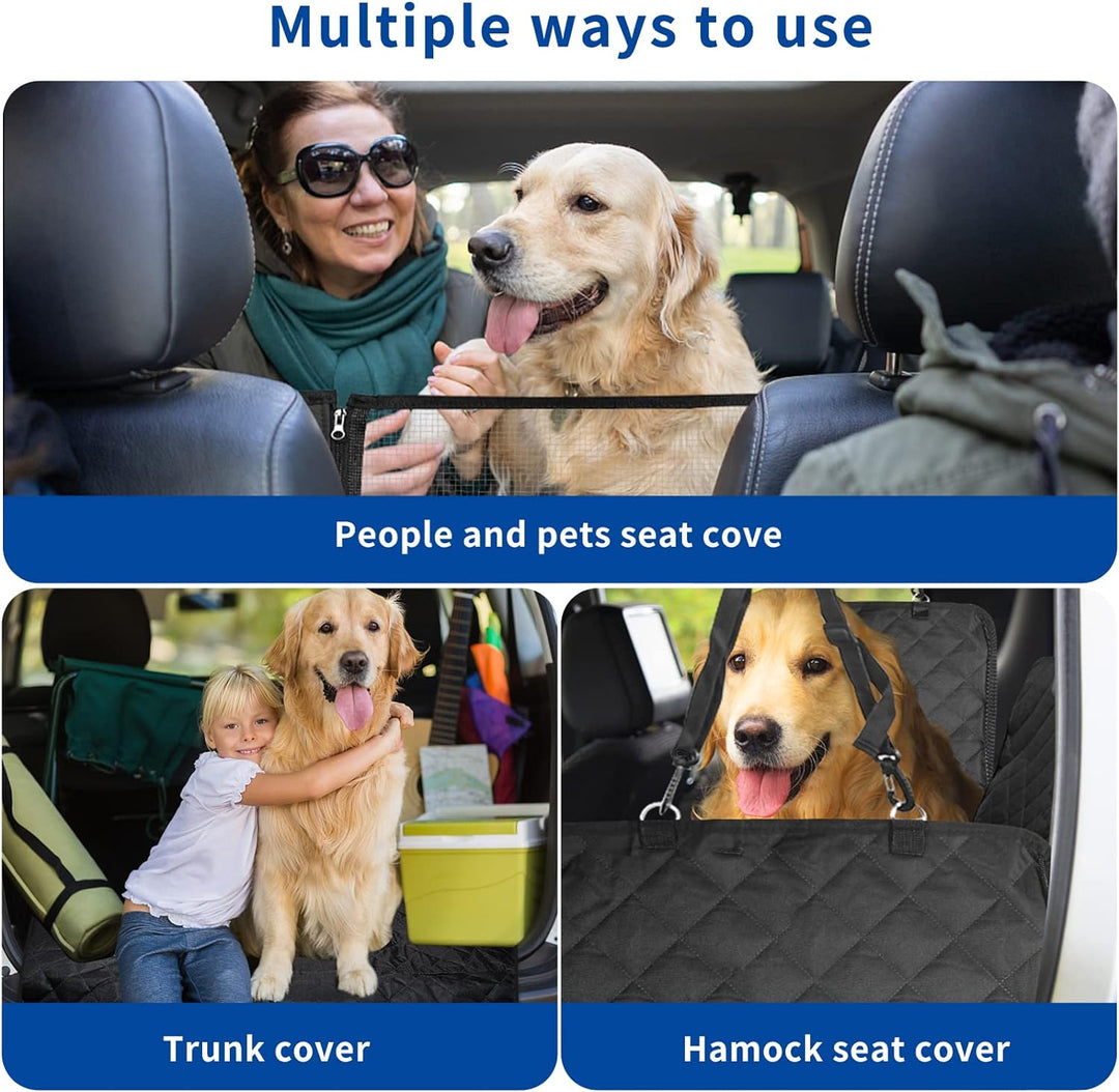 Comfortabele en veilige reisdeken voor honden, waterdicht en antislip. Perfect voor lange ritten op de achterbank van uw voertuig.